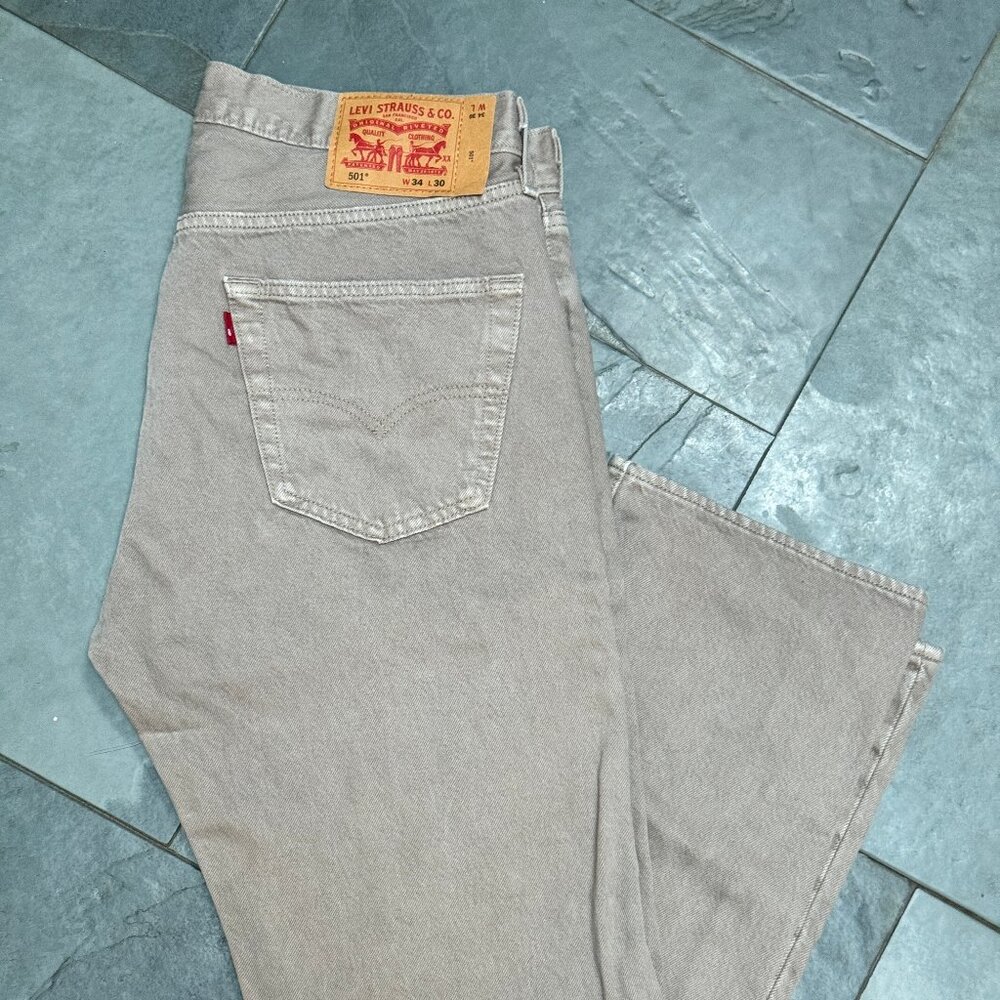 Men's Tan Levi's 501 Jeans W34 L30